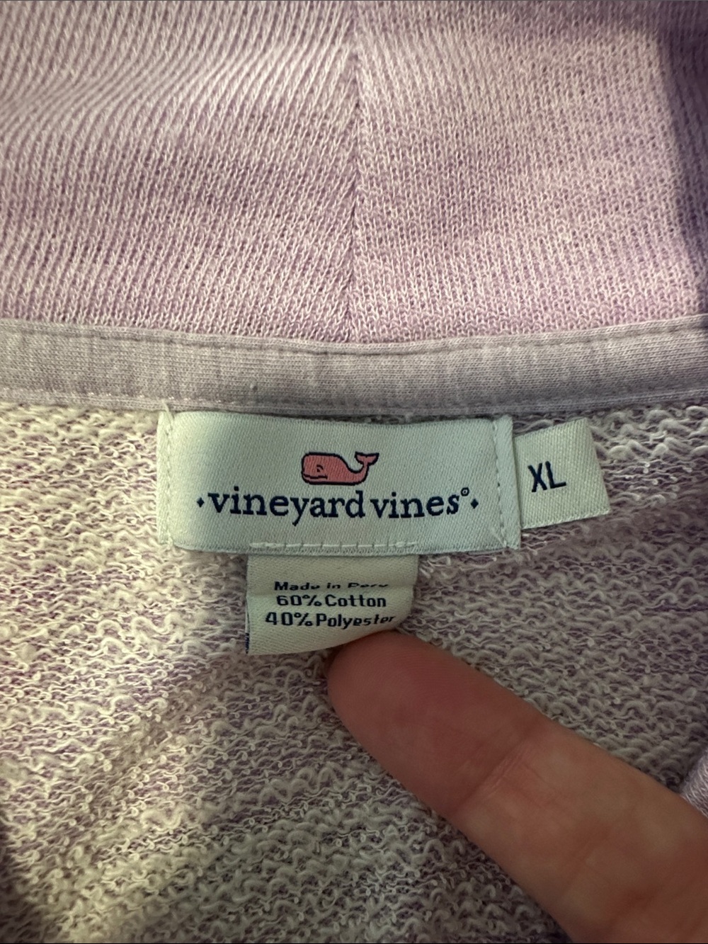 Vineyard Vines Lilac Cowl Neck Pullover with Sleeve Logo - Picture 4 of 4